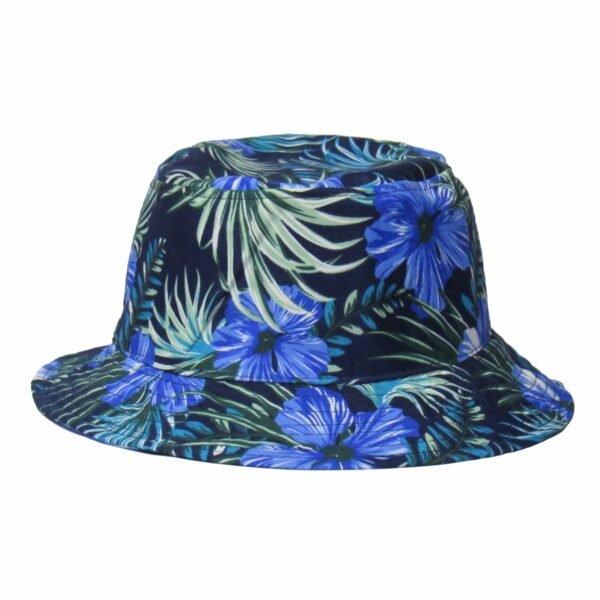 Chapéu de Tecido Cata Ovo com Estampa Floral Azul